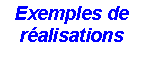 Zone de Texte: Exemples deralisations